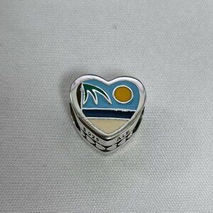 Pandora PUNTA CANA Exclusive Travel Heart Charm Pendant, S925 Silver Jewelry